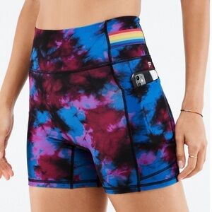 FABLETICS MOTION 365 BIKER SHORTS SIZE XS pocket shorts rainbow colorful